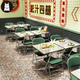 Чайный ресторан в гонконгском стиле, диван в индустриальном стиле, стол и стул, комбинация барбекю, закуски, чай с молоком, складной обеденный стол и стулья в стиле ретро