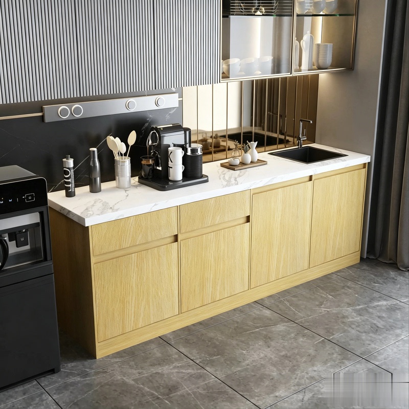 Water Bar Counter Integrated Cabinet Office Commercial Leisure Wall-Mounted Company Tea Cabinet Coffee Cabinet Wash Basin Operation Table Cabinet