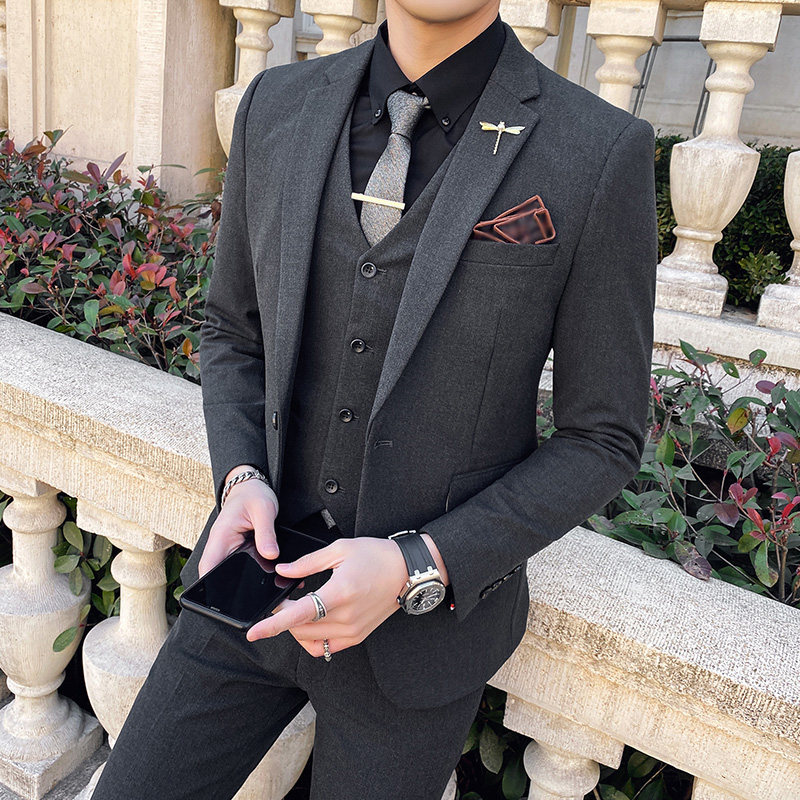 Suit suit men autumn slim handsome groomsmen wedding dress business casual formal wear men's suit