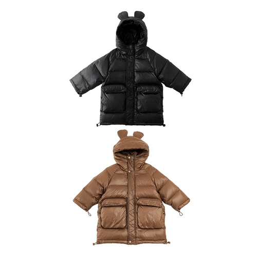 Трехмерный детский пуховик для мальчиков, длинная куртка
