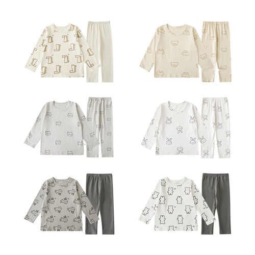 Осенняя детская пижама, комплект для мальчиков, лента, термобелье