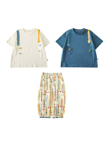 Летняя детская трехмерная футболка для мальчиков, фонарь, комплект