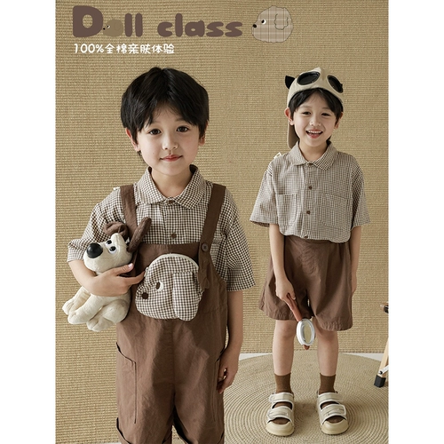 Летняя модная детская футболка для мальчиков, рубашка, комбинезон, штаны, воротник поло