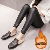 Bà bầu quần legging cộng với nhung dày thắt lưng cao nâng bụng quần ngoài chân quần bà bầu mùa đông quần da quần bà bầu mùa thu shop quần áo bầu