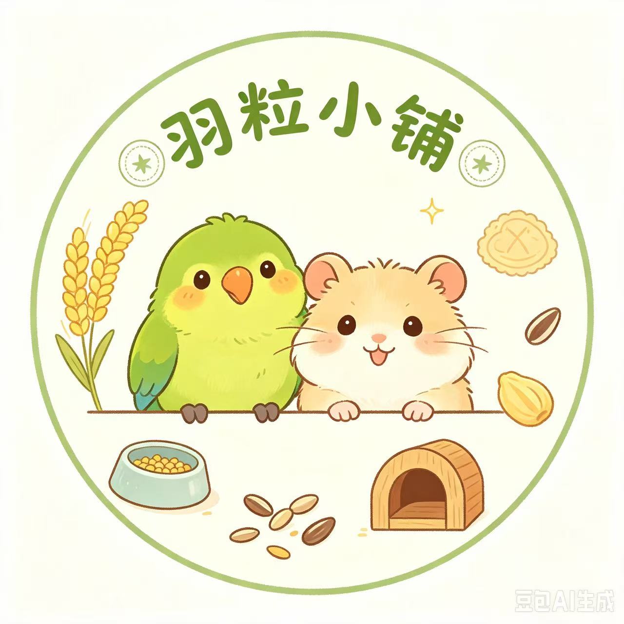 羽粒小铺的LOGO
