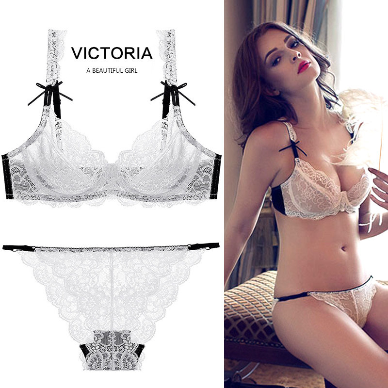 Large Size Code Sexy Underwear Women Ultra Slim Summer New Lace Breathable Bra Gather Up Comfort Lingerie Suit