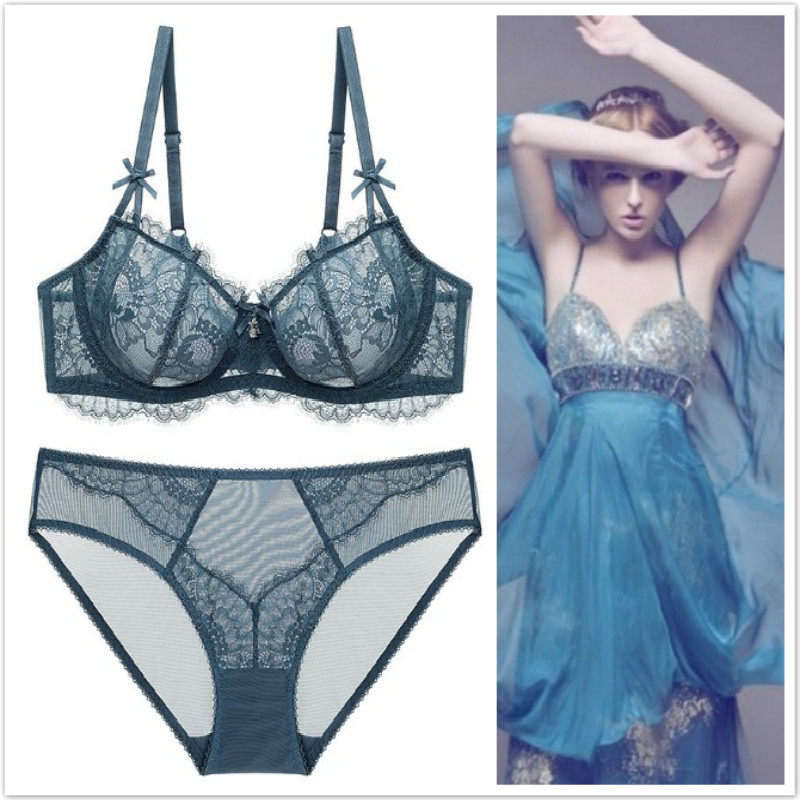 2021 New Sexy Thin Bra Lady Lady Large Bra Little Transparent Lace Lindwear gathered for girls bra suit