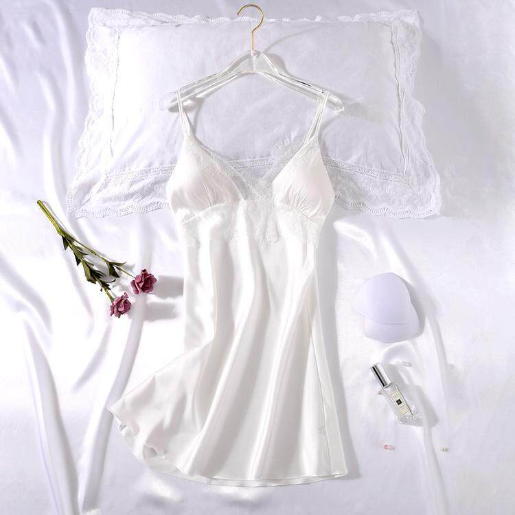 Pint Diane Finn Sexy Sexy Pyjamas 2020 Summer Harnesses Thin Sleeping Dress Girl Ice Silk With Chest Cushion Underwear Tide