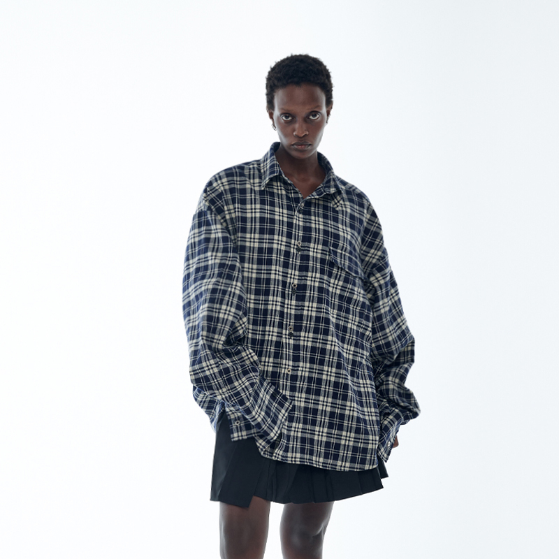 Anterior Loved Original Design American Cityboy Plaid Casual Shirt Jacket Men's Long-Sleeved Shirt Anterior Loved Original Design American Cityboy Plaid Casual Shirt Jacket Men's Long-Sleeved Shirt