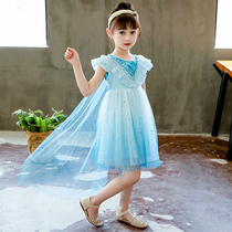  Childrens skirt 2021 summer new middle and large childrens princess Aisha skirt little girl dress Western style childrens clothing yarn skirt