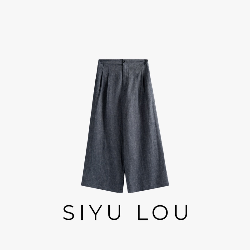 Silk Encounter Gray Narrative Italian Caverni Vintage Style Japanese Relaxed Wide-Leg Pants Silk Encounter Gray Narrative Italian Caverni Vintage Style Japanese Relaxed Wide-Leg Pants