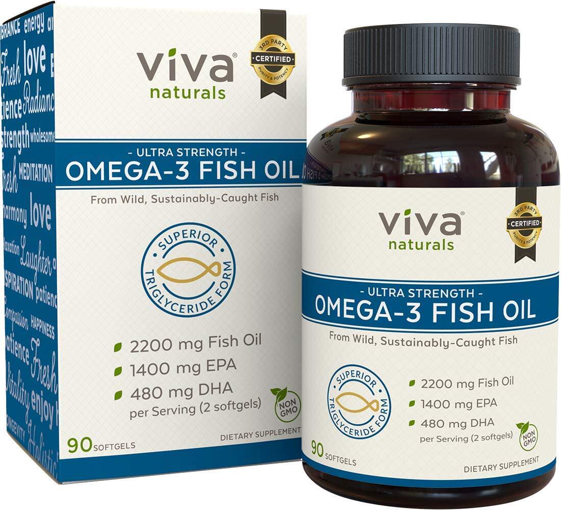 Viva Naturals Fish Omega 3 Fish Oil - Omega 3 Supplement wit