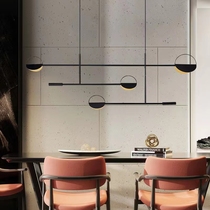 Nordic Minimalist Creative Restaurant Bar Terrace Long Table Rear Modern Designer Shop Café Decorated Chandelier