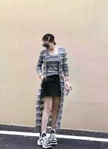 AVVENN 2024 Autumn Womens Striped Long Cardigan AM70107799