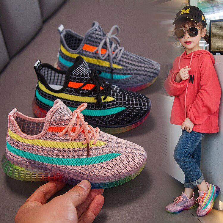 UK next kiss children sneakers 2020 new male and female children old daddy shoes flying web face Coconut Shoe Tide