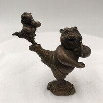 Antique bronze collection creative small ornaments Kung Fu Panda dominates the world small ornaments tea pet ornaments