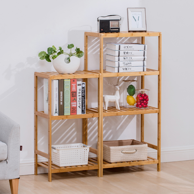 Sundries storage and finishing shelf simple living room bookshelf bedroom shelf bathroom wooden partition floor shelf
