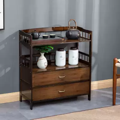 Living room kitchen cupboard storage cabinet against wall shelf home side office tea display shelf solid wood