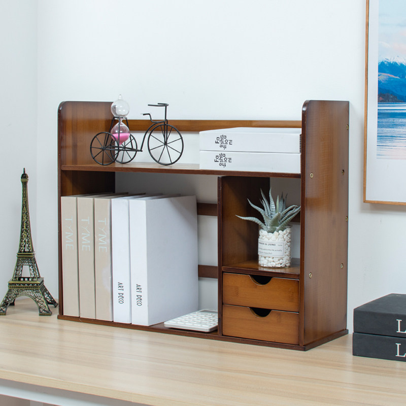 Simple Bookshelf Table Small Bookshelves Containing shelf Desktop Shelf Desk Desk Solid Wood Students Small Bookcase With Drawer