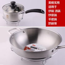 Kitchen storage rack countertop kitchen pot rack horse spoon rack pot seat thick stainless steel round pot holder