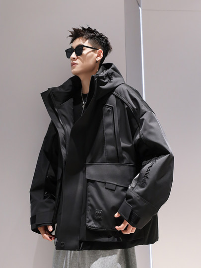 Südkorea Uamtor Herren Daunenjacke Winter weiße Entendaunen Arbeitskleidung funktionelle Kapuze lose verdickte winddichte Jacke