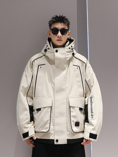 Südkorea Uamtor Herren Daunenjacke Winter weiße Entendaunen Arbeitskleidung funktionelle Kapuze lose verdickte winddichte Jacke