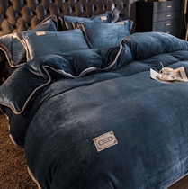 Flannel 2 m 2x2 mi 4 quilt cover 15 m 18 m gold velvet high-end thickened double-sided milk suede covered with hood winter