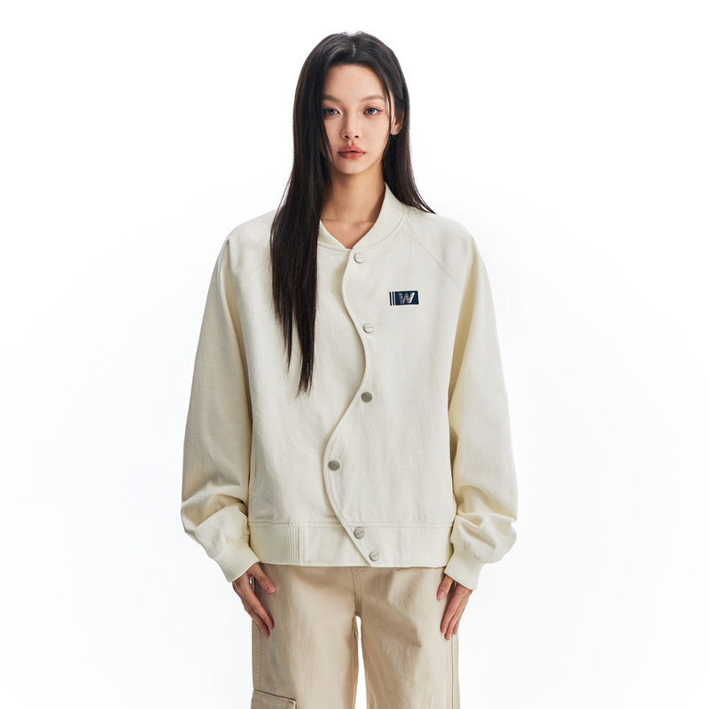 Waitingwave American Retro S-Shaped Single-Breasted Jacket with Unique Wave Placket Cardigan, Unisex Style
