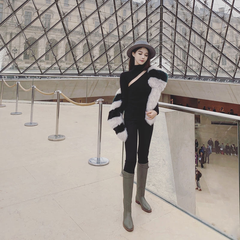 nicky sweet and environmentally friendly fur straw large shawl collar scarf with fox fur large shawl fur collar