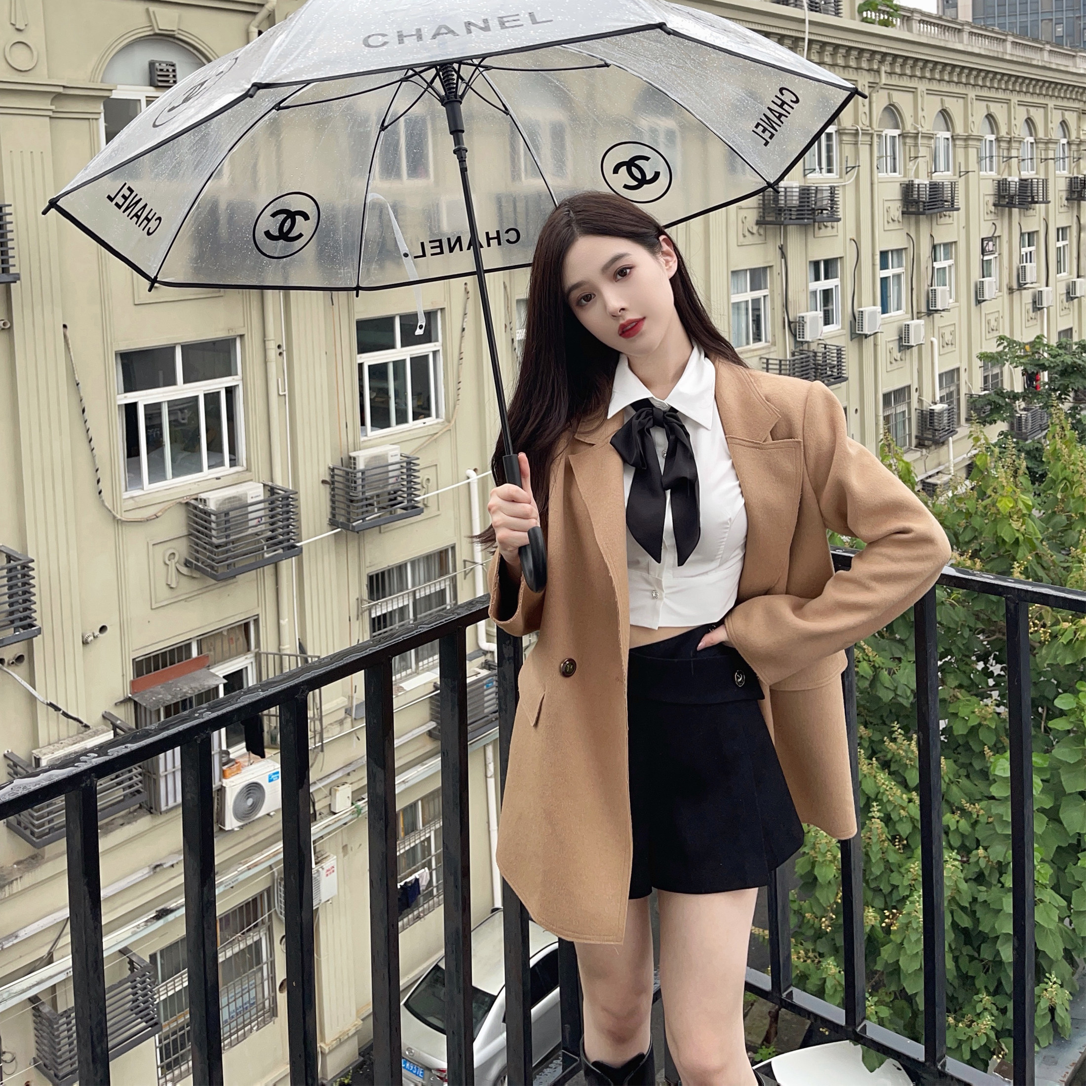 50% off khaki preppy woolen woolen coat suit jacket women's spring and autumn all-match loose retro new style