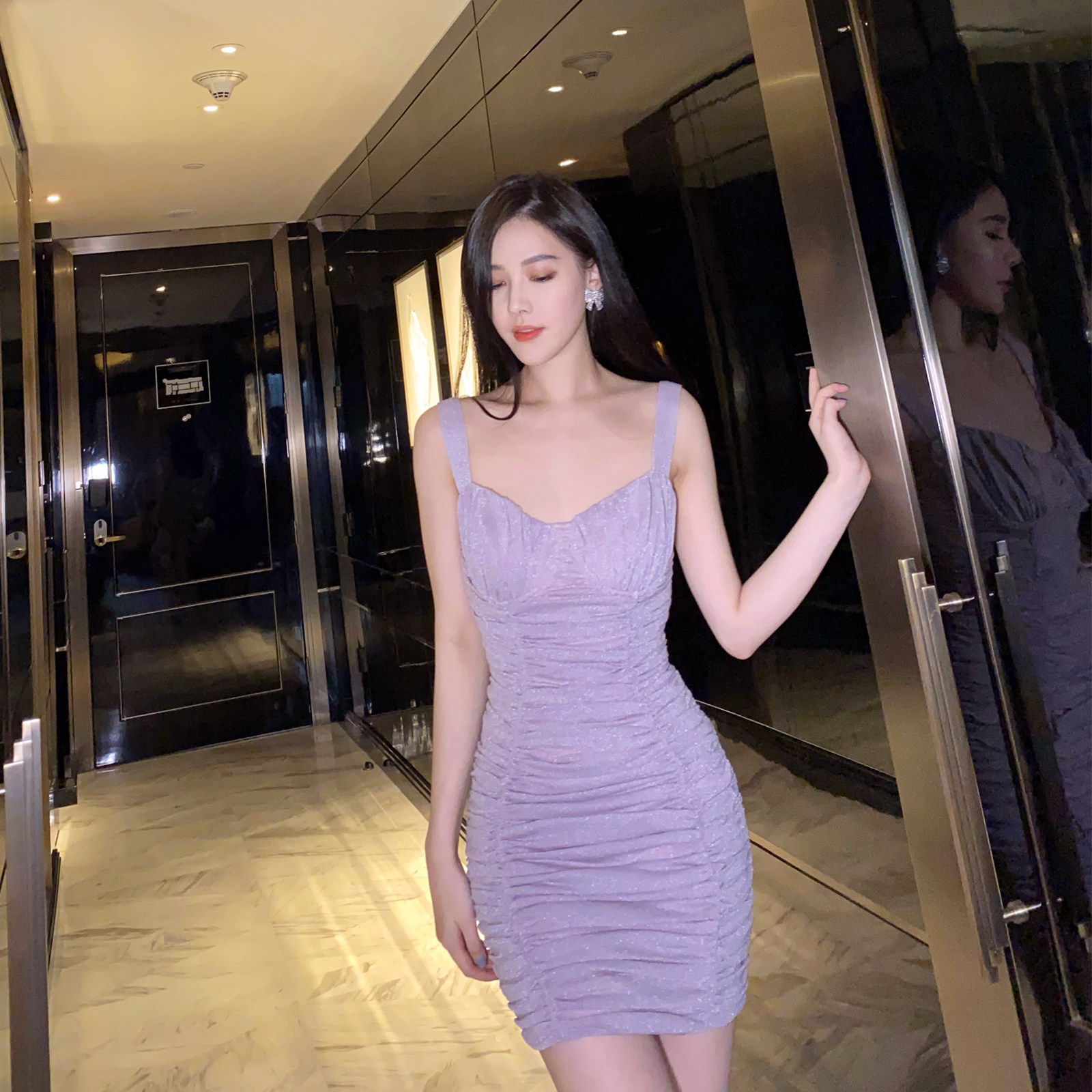 30% off for a limited time nicky mermaid Ji Xiangtaro purple suspender dress female spring and summer purple suspender dress in 2022