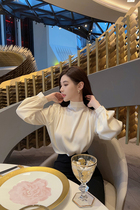 nicky champagne shirt top long-sleeved 2022 new autumn puff sleeve all-match design sense female niche