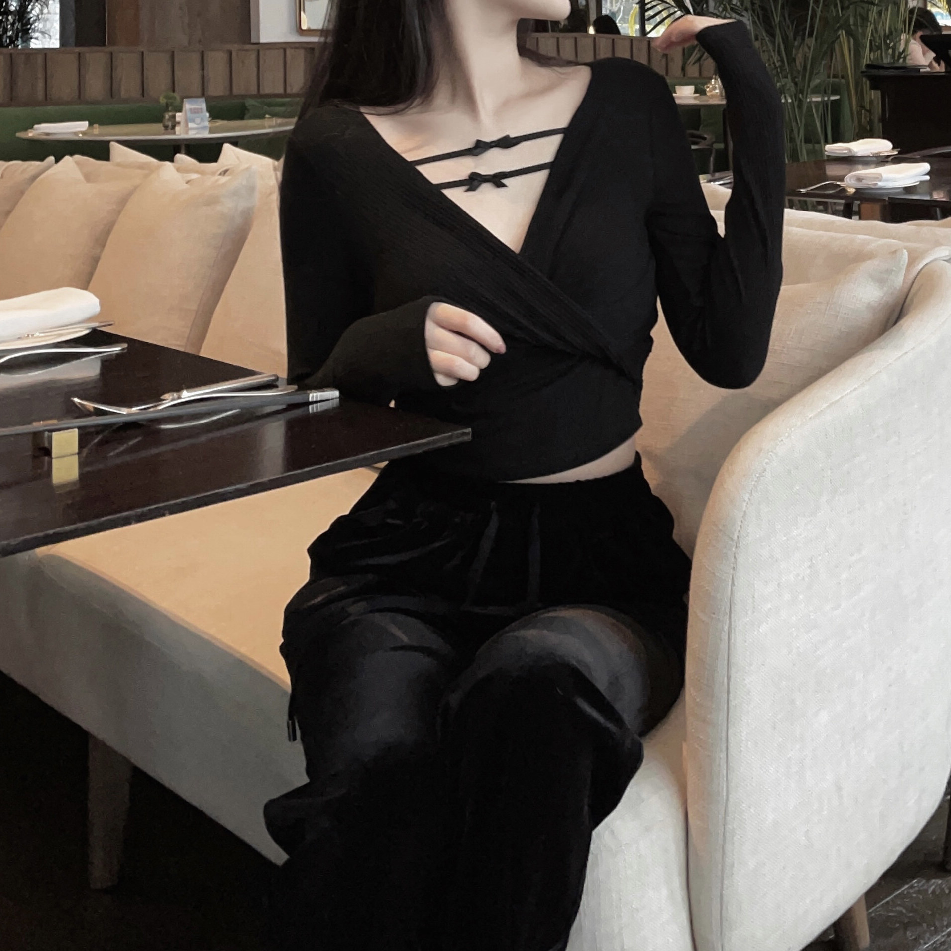 50% off nicky can be pure inner bow girl sexy underwear black gathered sling bra