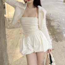 nicky white bubble skirt loose shorts female autumn sweet wide legs thin section casual trendy ins hot girl fashion slim