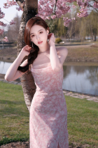 nicky autumn cherry floral fairy suspender skirt female 2022 new dress summer fairy high-end sense long skirt