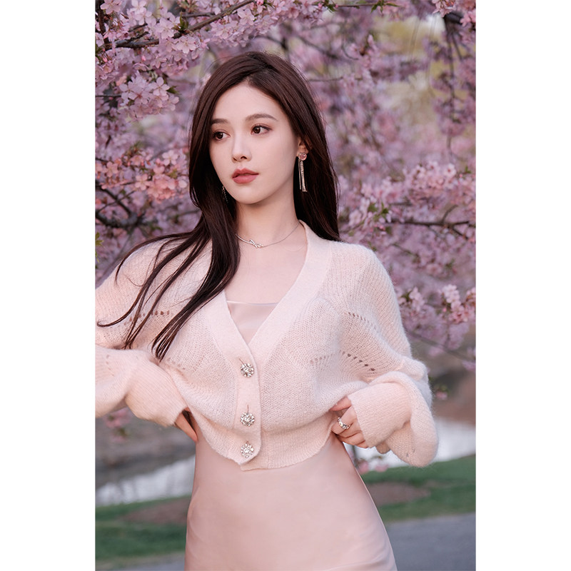 nicky French cardigan sweater jacket women's thin section 2022 spring and autumn all-match outerwear short section small man