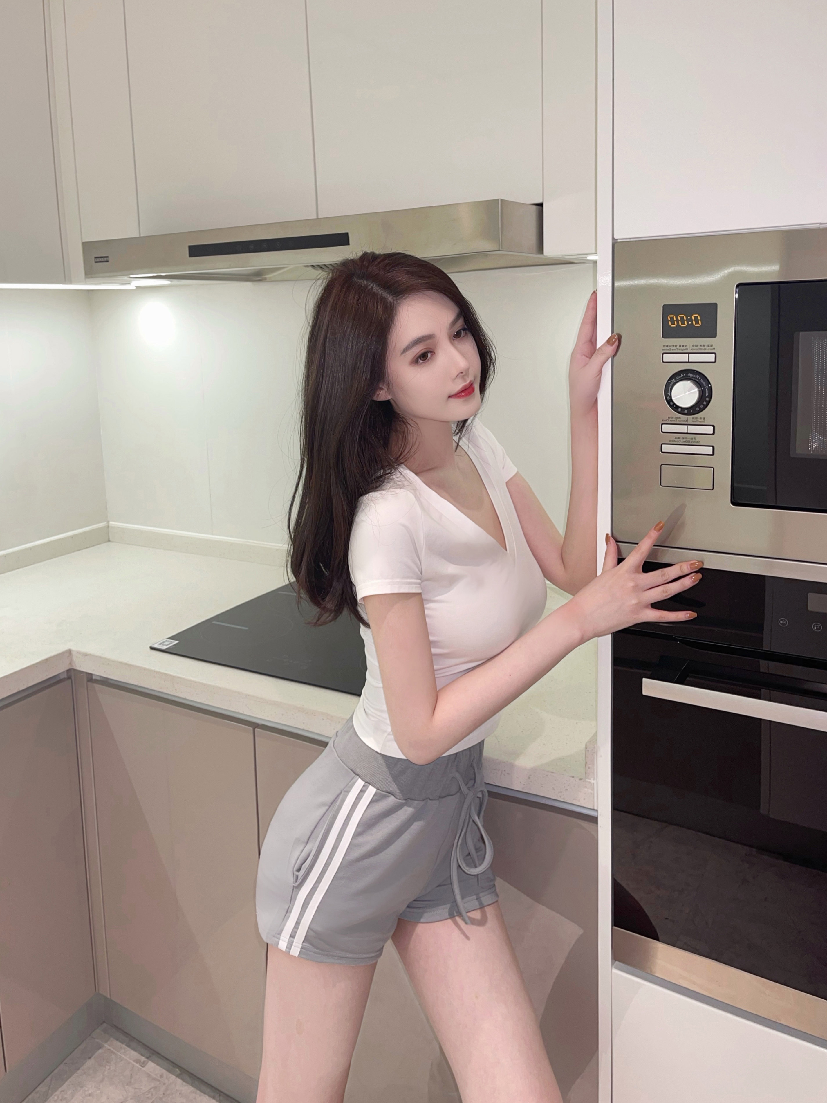 nicky sports casual shorts female summer hot girl simple commuting high waist gray thin section 2022 new look thin