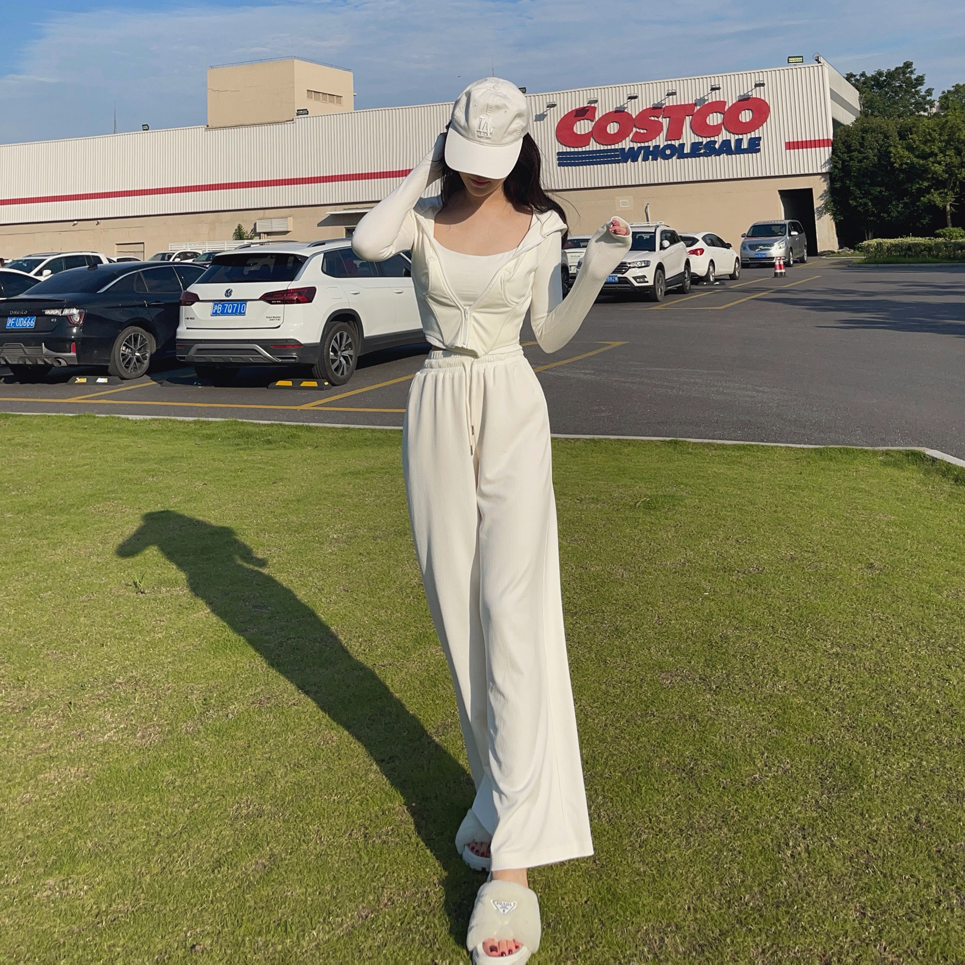 nicky white casual pants wide-leg pants women's high waist drape straight trousers drape mopping pants temperament show long legs