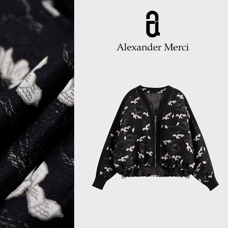【Night Feast Floating Flowers】Three-Dimensional Flying Bird Floating Flowers Batwing Sleeve Fluffy down Jacket D25T111808