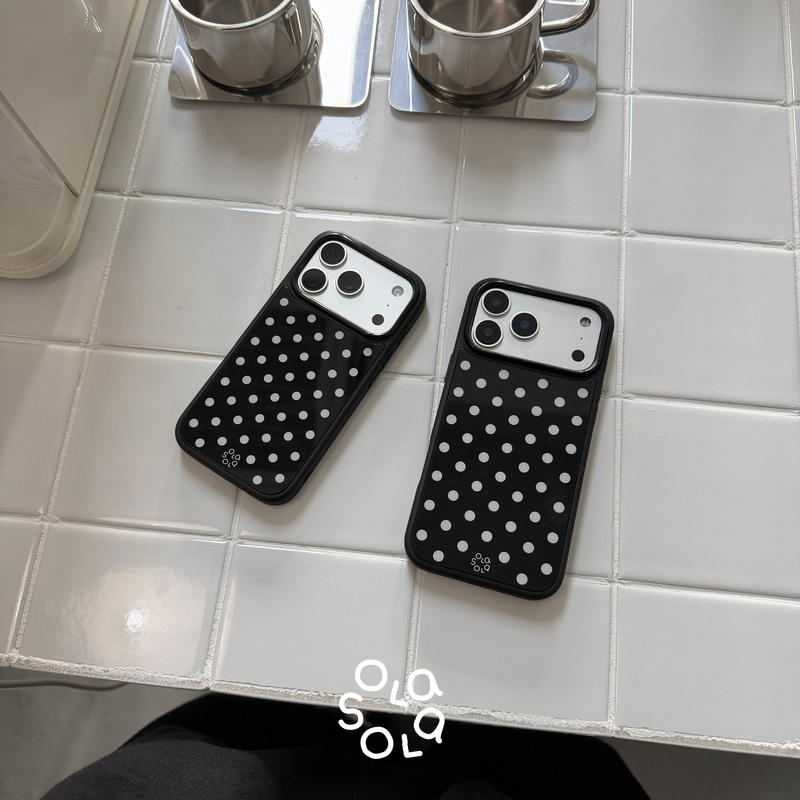 Olasola | Original Black and White Polka Dot Magnetic Phone Case Suitable for Apple iPhone 18 Pro Max, Simple Style, Japanese and Korean Style, 16 Pro Niche Design, ins Glossy High-End Phone Protective Case Olasola | Original Black and White Polka Dot Magnetic Phone Case Suitable for Apple iPhone 18 Pro Max, Simple Style, Japanese and Korean Style, 16 Pro Niche Design, ins Glossy High-End Phone Protective Case