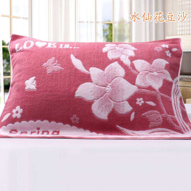 Pure Cotton Cloth Pillow Towel 100% All-cotton Couple Cartoon Eurostyle Upscale Pure Color Towel Pillow Single Pair
