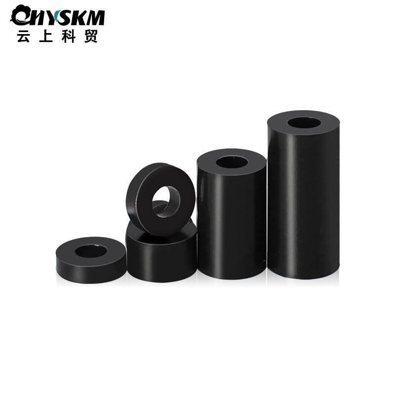 Black ABS nylon column M3 straight hollow insulated column PC plate isolation column round thickened plastic stud