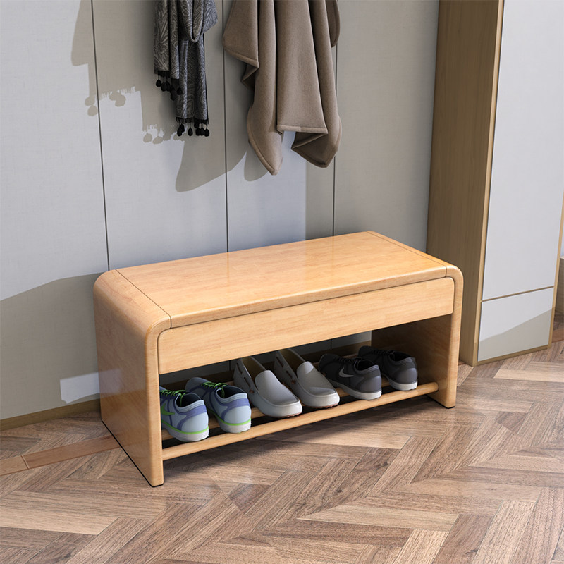 Solid Wood Changing Shoes stool Home doorway Sitting Style With Drawer SHOES STOOL NORDIC BRIEF ORIGINAL WOOD COLOR XUAN GUAN TEST SHOE STOOL