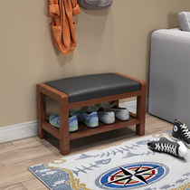 Solid wood Nordic shoe changing stool Home Sitting Minimalist Modern Doorway Soft Bag cushion wearing shoes Shoe cabinet in door small stool