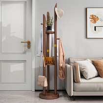 Clothes hat rack full solid wood clothes hanger floor bedroom shelf New Chinese light lavish living room Home hanging clothes hanger containing brief