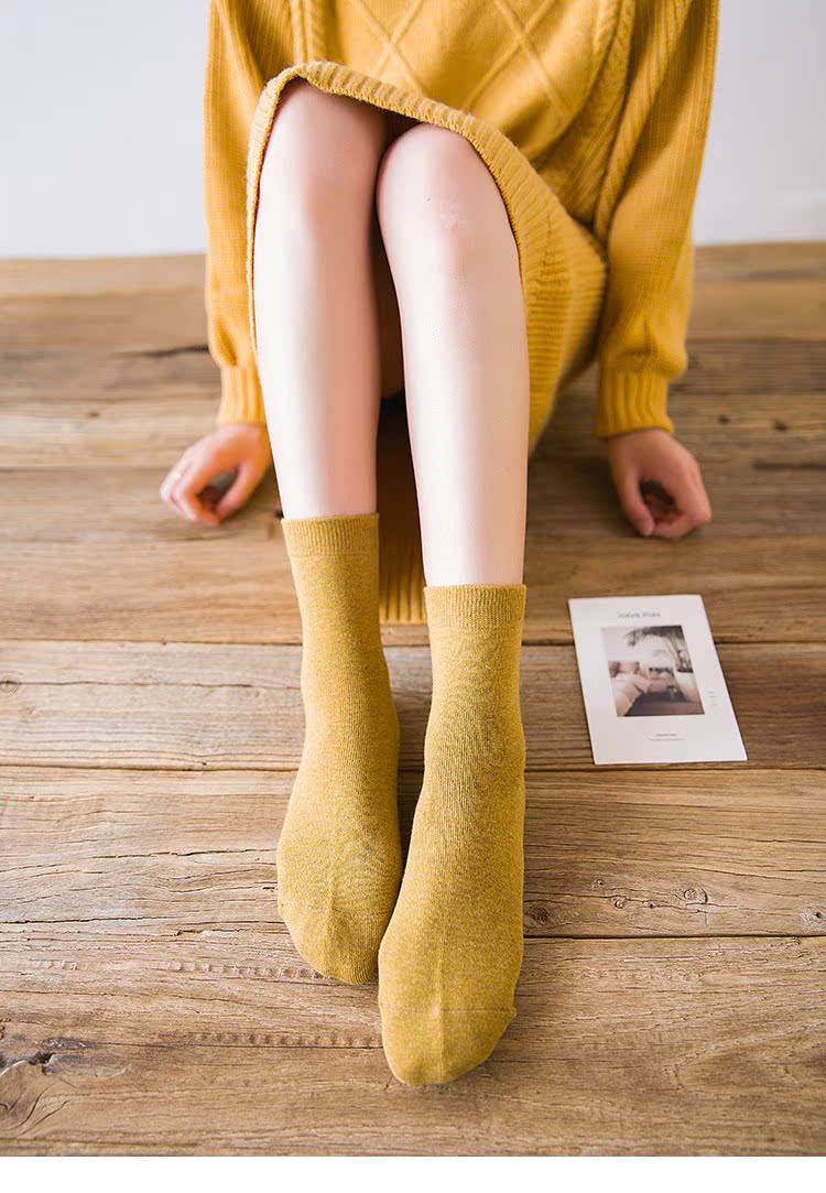 Vớ Nhật Bản nữ mùa thu và mùa đông dày cao nữ quan hệ tình dục gió lạnh màu rắn vớ cotton không xương vớ nữ tất bàn nữ đẹp