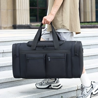 Черная большая сумка через плечо, чемодан, надевается на плечо, 70×30×37см