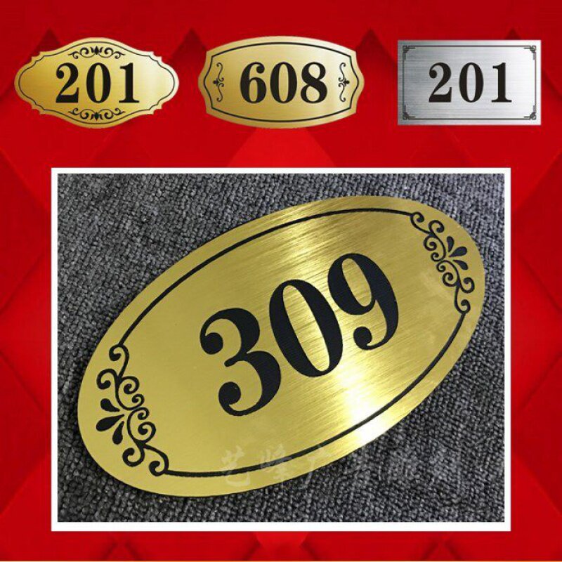 Two-color plate engraving digital floor card Department card Hotel office room door number Custom number plate
