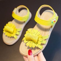 Pull back girls sandals 2020 summer new childrens fashion soft-soled princess shoes little girl baby shoes all-match