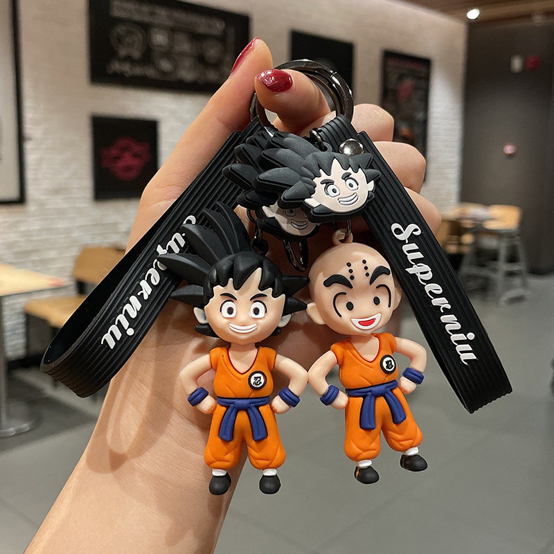 Boutique Cartoon Animated Cartoon Seven Dragon Beads Key Buttons Cute Paparazzi Silicone Auto Swing Piece Creative Couple Bag Pendant